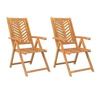 Chaises de jardin inclinables 2 pcs bois massif d'acacia 362231