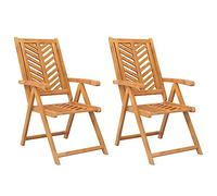 vidaXL Chaises de jardin Réglables 2 pcs. Bois massif acacia