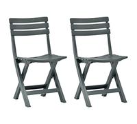 vidaXL Lot de 2 chaises de jardin pliables avec dossier – Plastique vert