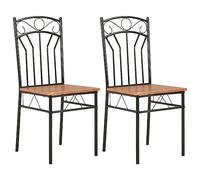 vidaXL 2X Chaises de Salle à Manger Chaises à Dîner Chaises de Repas Meuble de Cuisine Chaises de Cuisine Chaises à Manger Intérieur Maison Marron MDF