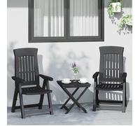 vidaXL Chaises inclinables de jardin 2 pcs anthracite PP Anthracite