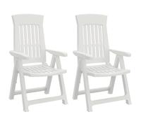 Vidaxl Chaises Inclinables De Jardin 2 Pcs Blanc Pp