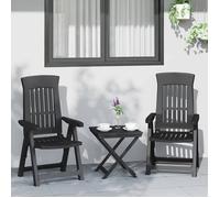 vidaXL Lot de 2 chaises inclinables de jardin 364712 – avec dossier réglable, pliables, anthracite PP