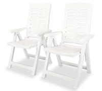 vidaXL Chaises inclinables de jardin Plastique blanc – Lot de 2