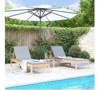 vidaXL Lot de 2 Chaises Longues, Bain de Soleil, Transat de Terrasse, Siège de Jardin, Meuble de Patio Balcon Extérieur, 825066