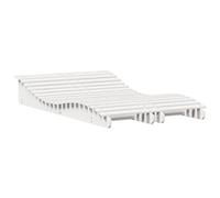 Lot de 2 Chaises Longues, Transats de Patio, Lits de Repos de Jardin, Bains de Soleil Piscine Terrasse, Moderne, Blanc Bois Massif de Pin