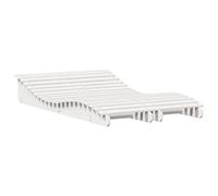 Lot de 2 Chaises Longues, Transats de Patio, Lits de Repos de Jardin, Bains de Soleil Piscine Terrasse, Moderne, Blanc Bois Massif de Pin