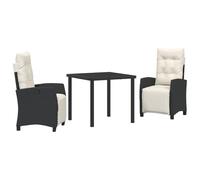vidaXL Lot de 2 chaises longues de jardin avec coussins - Longue durée de vie grâce au rotin PE et au cadre en acier, réglables pour des heures de détente en plein air