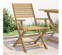 vidaXL Lot de 2 Chaises Pliables de Jardin, Sièges avec Dossier, Meubles de Patio Terrasse Extérieur, Moderne, Bois Massif 365737