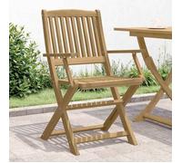 vidaXL Lot de 2 Chaises Pliables de Jardin, Sièges avec Dossier, Meubles de Patio Terrasse Extérieur, Moderne, Bois Massif 365741