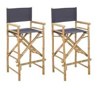 vidaXL Lot de 2 chaises pliantes en bambou naturel pour réalisateur 58 x 48 x 115 cm - Moderne - Meuble portable et élégant - Peu encombrant - Pour l'intérieur et l'extérieur