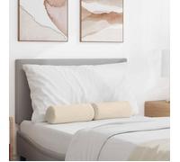 VIDAXL Lot de 2 coussins d'accent cylindriques microfibre beige Ø15 x 40 cm