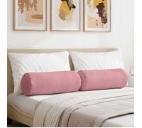 vidaXL Coussins d'accent cylindriques 2 pcs Ø25 x 70 cm, housses amovibles, Rose