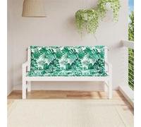 vidaXL Lot de 2 Coussins de Banc de Jardin Motif de Feuilles, Coussin de Siège, Coussin de Meuble de Terrasse Patio Salon Extérieur Intérieur