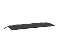vidaXL Lot de 2 Coussins de Banc de Jardin, Revêtement de Banc avec Jeux de Cordes, Coussin d'Extérieur Imperméable, Noir 150x50x7 cm Tissu Oxford