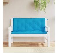 vidaXL Coussins de banc de jardin Lot de 2 – Imperméable, Tissu Oxford Bleu clair, jeux de cordes