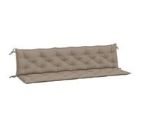 vidaXL Lot de 2 Coussins de Banc de Jardin, Revêtement de Banc avec Jeux de Cordes, Coussin d'Extérieur Imperméable, Taupe 200x50x7 cm Tissu Oxford