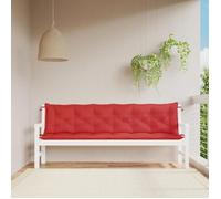 vidaXL Lot de 2 Coussins de Banc de Jardin, Revêtement de Banc avec Jeux de Cordes, Coussin d'Extérieur Imperméable, Rouge 361741