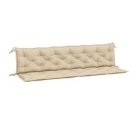 vidaXL Lot de 2 Coussins de Banc de Jardin, Revêtement de Banc avec Jeux de Cordes, Coussin d'Extérieur Imperméable, Beige 200x50x7 cm Tissu Oxford