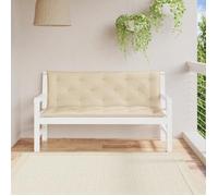 vidaXL Coussins de banc de jardin Lot de 2 150x50x7 cm Tissu Oxford Beige avec cordes, imperméable