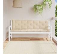 vidaXL Coussins de banc Lot de 2 180x50x7 cm tissu Oxford imperméable avec cordes beige 361719