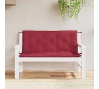 vidaXL Lot de 2 Coussins de Banc de Jardin, Revêtement de Banc avec Jeux de Cordes, Coussin d'Extérieur Imperméable, Rouge Bordeaux Tissu Oxford