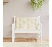 vidaXL Coussins de banc de jardin Lot de 2 Tissu Oxford imperméable 100x50x7 cm Crème 361661