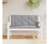 vidaXL Lot de 2 Coussins de Banc de Jardin, Revêtement de Banc avec Jeux de Cordes, Coussin d'Extérieur Imperméable, Gris 361679 Gris G