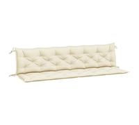 vidaXL Lot de 2 Coussins de Banc de Jardin, Revêtement de Banc avec Jeux de Cordes, Coussin d'Extérieur Imperméable, Blanc Crème Tissu Oxford