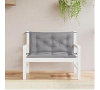 vidaXL Lot de 2 Coussins de Banc de Jardin, Revêtement de Banc avec Jeux de Cordes, Coussin d'Extérieur Imperméable, Gris 361660