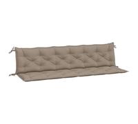 vidaXL Coussins de banc jardin Tissu Oxford Lot de 2 200x50x7 cm avec cordons Imperméable Taupe