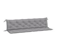vidaXL Lot de 2 Coussins de Banc de Jardin, Revêtement de Banc avec Jeux de Cordes, Coussin d'Extérieur Imperméable, Gris 200x50x7 cm Tissu Oxford