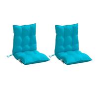 vidaXL Stoelkussens 2 st lage rug oxford stof turquoise377734 G