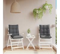 vidaXL Coussins de chaise à dossier bas, Galette imperméable anti-glissement, Lot de 2 anthracite