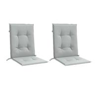 vidaXL Lot de 2 Coussins de Chaise à Dossier Bas, Oreillers de Balcon, Coussins de Sièges Patio Jardin Terrasse Extérieur, Gris Clair Mélangé
