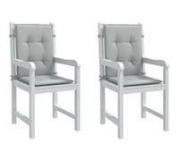 vidaXL Lot de 2 Coussins de Chaise à Dossier Bas, Oreillers de Balcon, Coussins de Sièges Patio Jardin Terrasse Extérieur, Gris Clair Mélangé