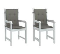 vidaXL Lot de 2 Coussins de Chaise à Dossier Bas, Oreillers de Balcon, Coussins de Sièges Patio Jardin Terrasse Extérieur, Gris Foncé Mélangé