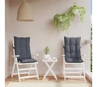 vidaXL Coussins de chaise dossier haut 377602 – Lot de 2, galette siège imperméable anti-glissement