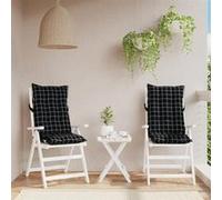 vidaXL Lot de 2 Coussins de Chaise à Dossier Haut, Galette de Siège Imperméable, Coussin d'Extérieur Anti-glissement Jardin 377650 Or G