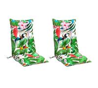 vidaXL Lot de 2 Coussins de Chaise à Dossier Haut, Galette de Siège Imperméable, Coussin d'Extérieur Anti-Glissement Jardin Terrasse, Multicolore