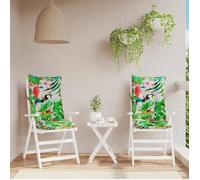 vidaXL Lot de 2 Coussins de Chaise à Dossier Haut, Galette de Siège Imperméable, Coussin d'Extérieur Anti-glissement Jardin 377653