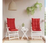 vidaXL Coussins de chaise à dossier haut – lot de 2 rouge en tissu Oxford