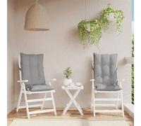 vidaXL Lot de 2 Coussins de Chaise à Dossier Haut, Galette de Siège Imperméable, Coussin d'Extérieur Anti-glissement Jardin 377605 Or G