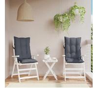 vidaXL Lot de 2 Coussins de Chaise à Dossier Haut, Galette de Siège Imperméable, Coussin d'Extérieur Anti-glissement Jardin 377602