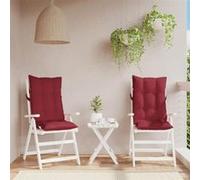 Stoelkussens 2 st hoge rug oxford stof wijnrood377629