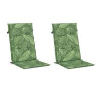 vidaXL Lot de 2 coussins de chaise à dossier haut – anti-glissement – motif feuille tissu