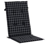 vidaXL Lot de 2 Coussins de Chaise à Dossier Haut, Galettes de Siège Anti-Glissement, Décoration Jardin Terrasse Patio, Noir à Carreaux Tissu