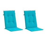 vidaXL Lot de 2 Coussins de Chaise à Dossier Haut, Galettes de Siège Anti-Glissement, Décoration Jardin Terrasse Patio, Turquoise Tissu