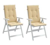 vidaXL Lot de 2 coussins de chaise à dossier haut 120x50x4 cm tissu mélangé beige 4002421