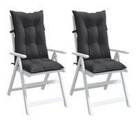 Lot de 2 Coussins de Chaise à Dossier Haut Oreillers Taupe Mélangé Tissu vidaXL